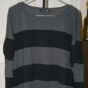 Grey and black striped comfy shirt