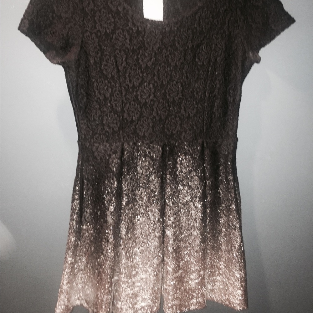 Black and silver fit and flare dress