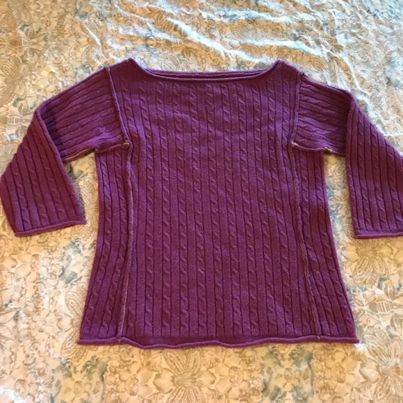 Free People Purple Cable Knit Sweater - Picture 1 of 4