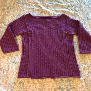 Free People Purple Cable Knit Sweater