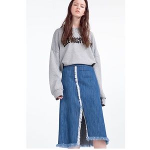 ZARA Medium Wash Pencil Skirt