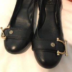 EUC Tory Burch Black Flats Size 8.5