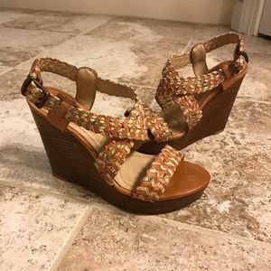 Frye women's braided sandal wedge