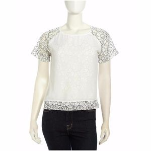 Greylin Helena Floral Lace Blouse Top
