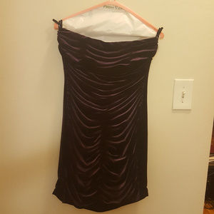 Jessica McClintock Plum Ruched Mini Dress Size 12