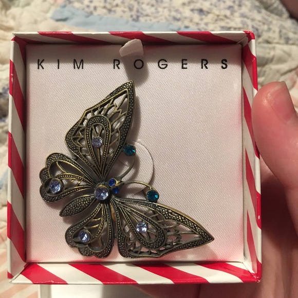 Metal butterfly brooch - Picture 2 of 4