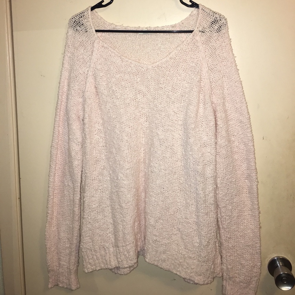 Yarn woven pink blush sweater