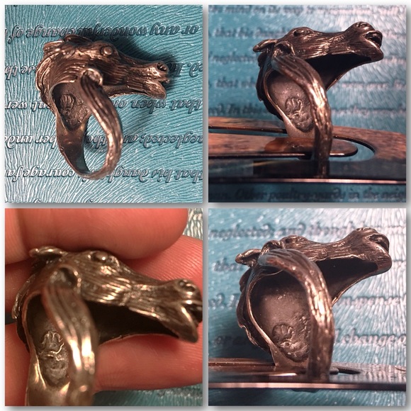 Vintage 70s Artisan SS Horse Head Equestrian Ring - Picture 7 of 12
