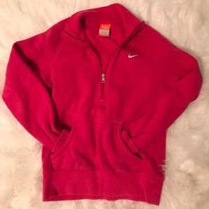 Pink long sleeve Nike half zip