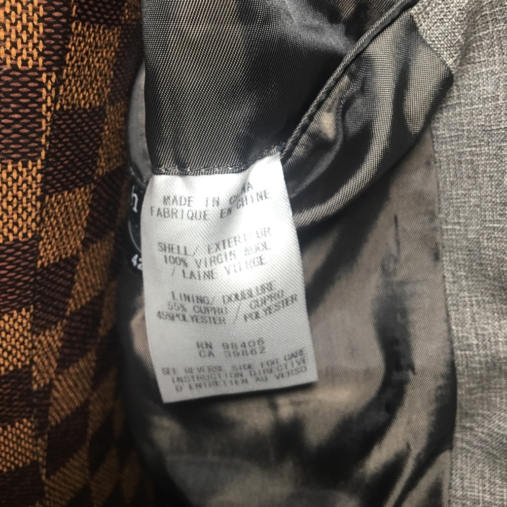 Theory-Gray Wool Glen Plaid 2-Button Blazer 42L - Picture 6 of 6