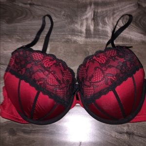 Red lace bra