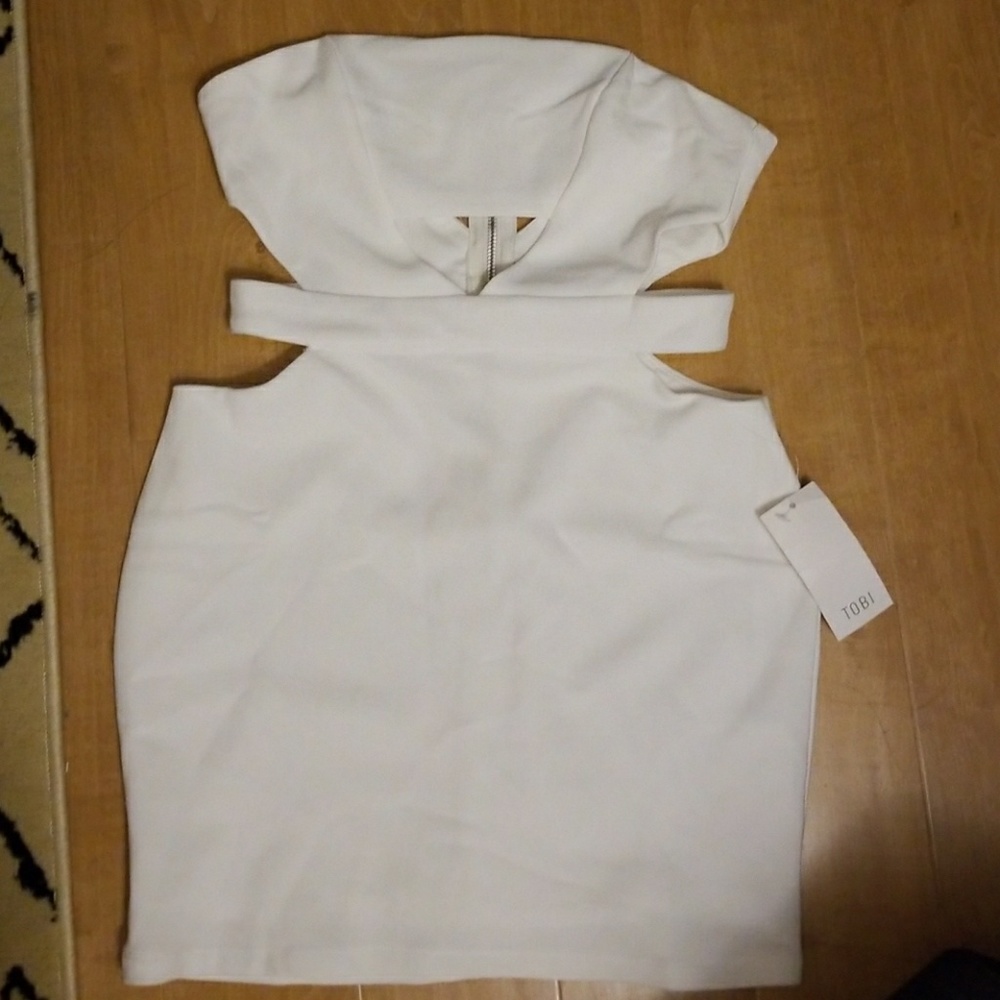 Strapless white dress