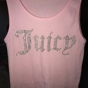 Baby pink bedazzled juicy couture tank top