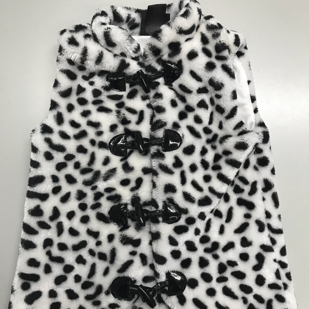 Dalmatian design young girls furry vest