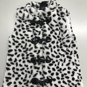 Dalmatian design young girls furry vest