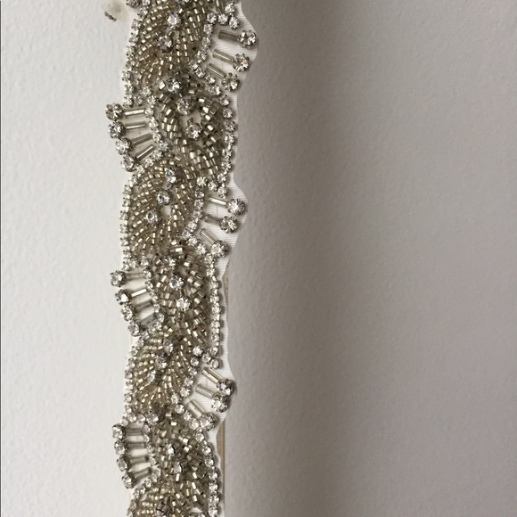 Jcrew crystalline beaded leaves sash, ivory.NEW - Picture 3 of 7