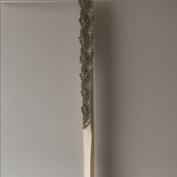 Jcrew crystalline beaded leaves sash, ivory.NEW - Picture 4 of 7
