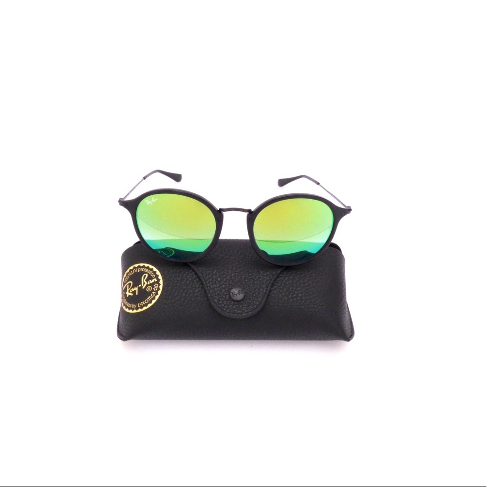 100% Authentic Ray-Ban Round Icon Black Sunglasses - Picture 3 of 8