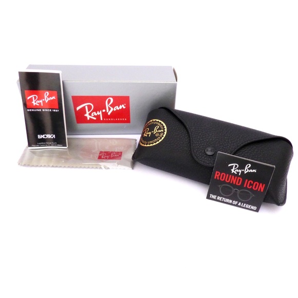 100% Authentic Ray-Ban Round Icon Black Sunglasses - Picture 8 of 8