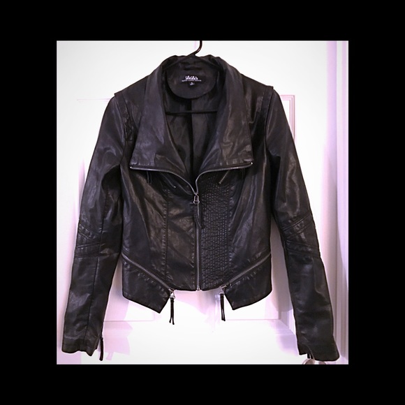 up on a tuesday black vegan leather jacket