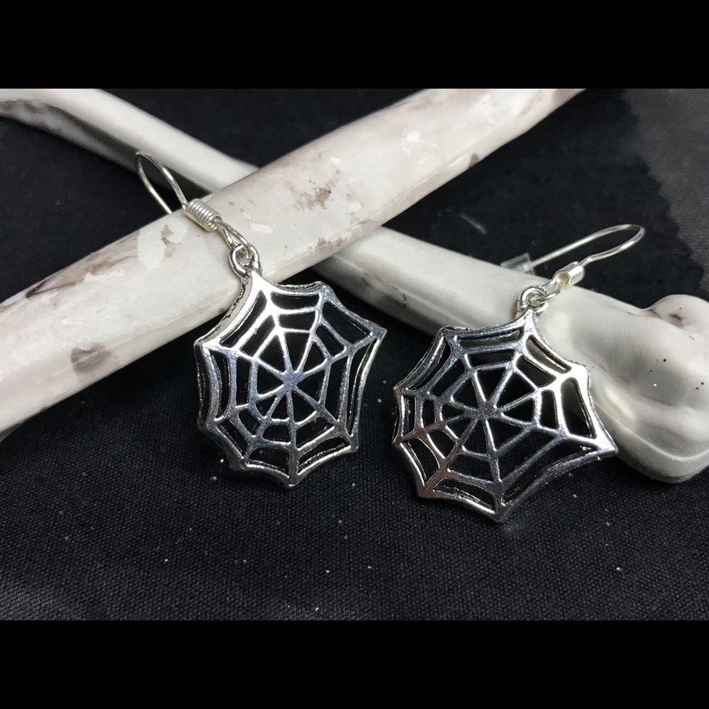 Spider web earrings