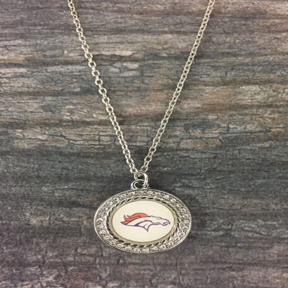 Denver Broncos Necklace,  Football Jewelry