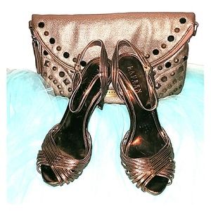 Bundle: Bronze Ralph Lauren Heels and City Clutch