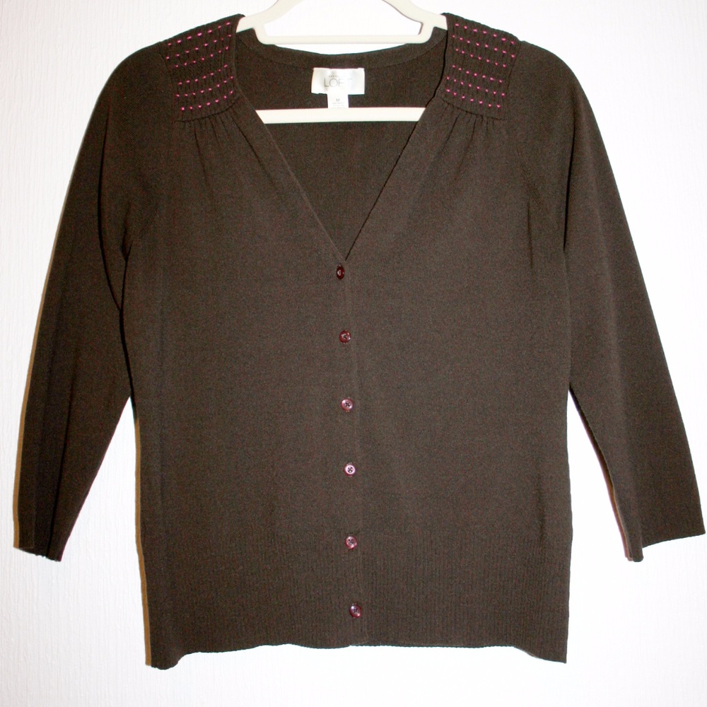 Unique Chocolate Brown 3/4 Sleeve Cardigan