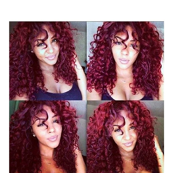 Burgundy Human Hair Full Lace Wig 16-18 inches!! main image 6
