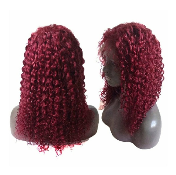 Burgundy Human Hair Full Lace Wig 16-18 inches!! main image 4