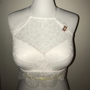 Victoria's Secret White Lace Racer Back Bra