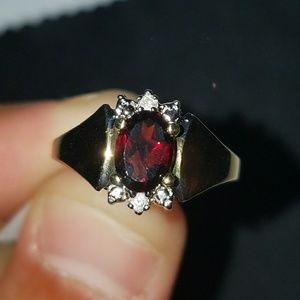 10k Diamond and Gemstone Ring