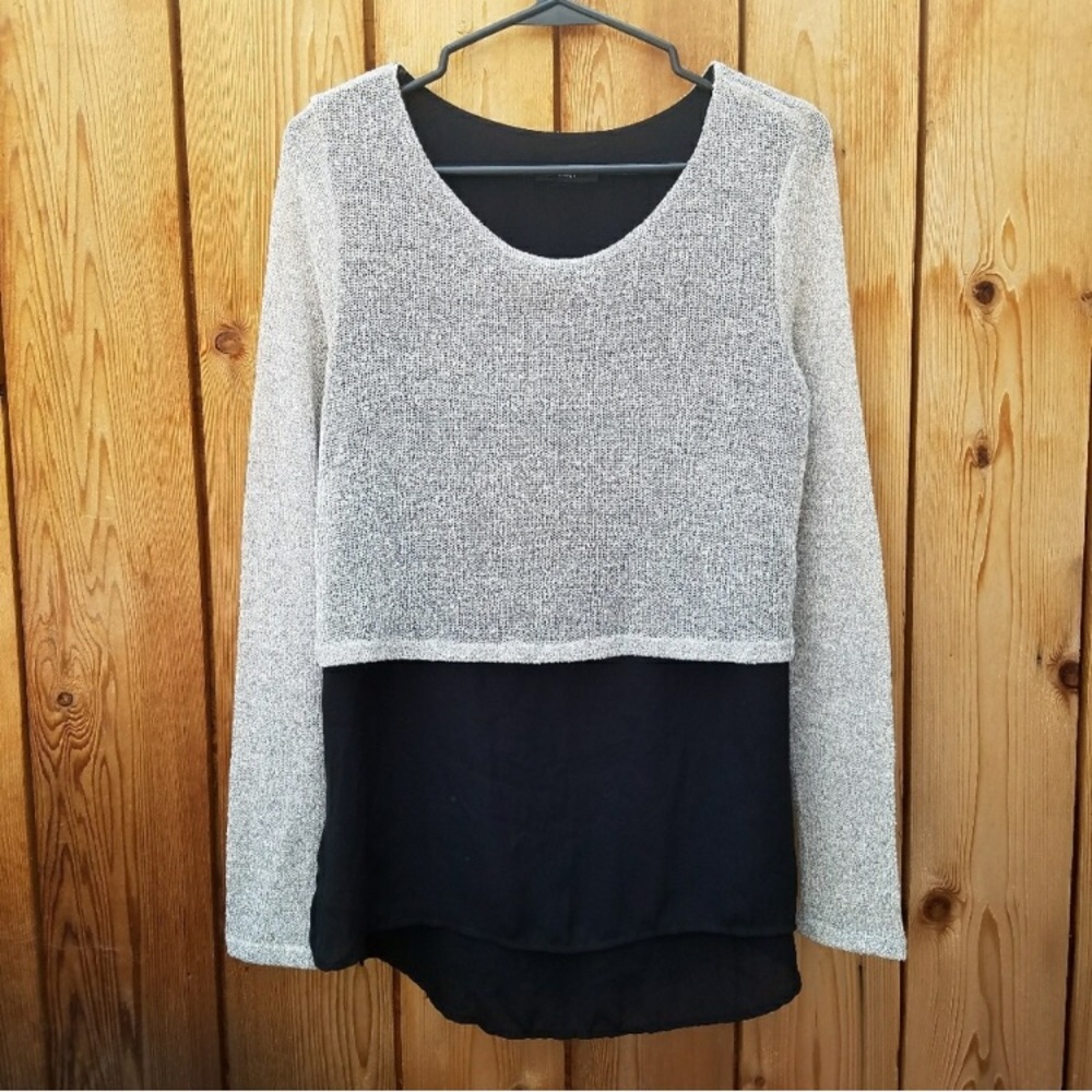White knit overlay top