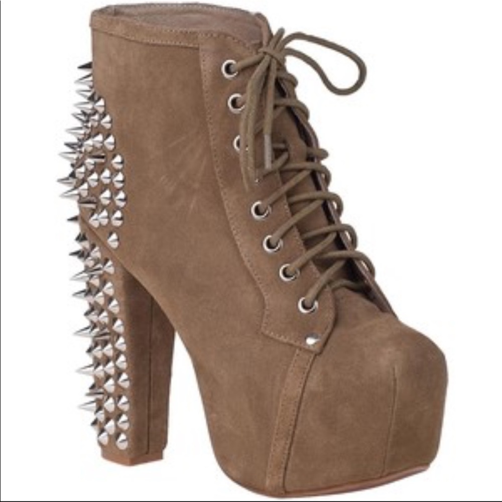 JEFFREY CAMPBELL LITA SPIKE SUEDE BOOTS
