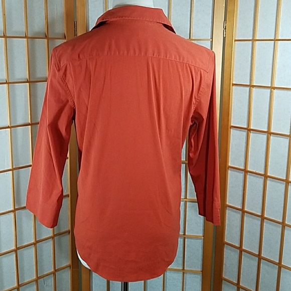 F. By Faconnable burnt orange button down shirt - Picture 4 of 8