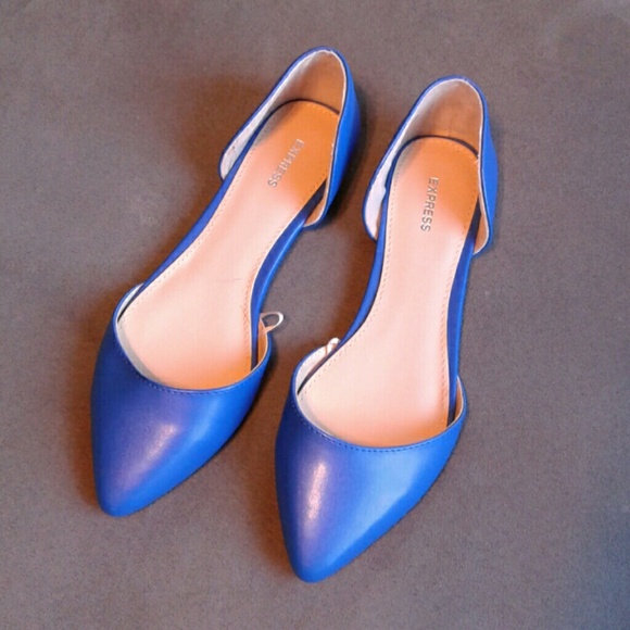 Express Shoes - EXPRESS Blue D'Orsay Flats Shoes sz 6 Like NEW!