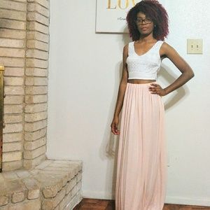 Blushed Pink Maxi Skirt (ONLY WORN ONCE)