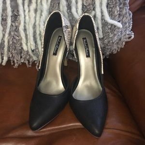 Black/Snake Print Pumps