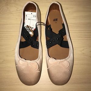 H&M Pink Satin Ballet Flats