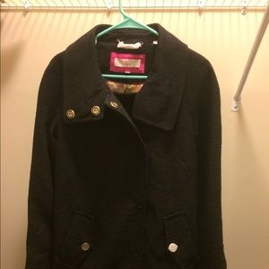 Eliza J small S black coat with floral lining