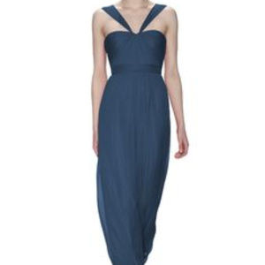 Amsale Silk Chiffon Bridesmaid - Charcoal