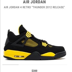 AIR JORDAN RETRO 4 "THUNDER 2012 RELEASE"