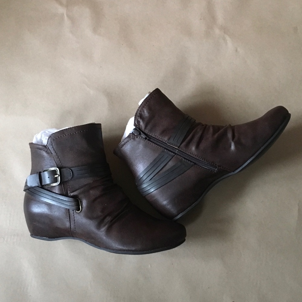 Dark Brown Baretrap Booties