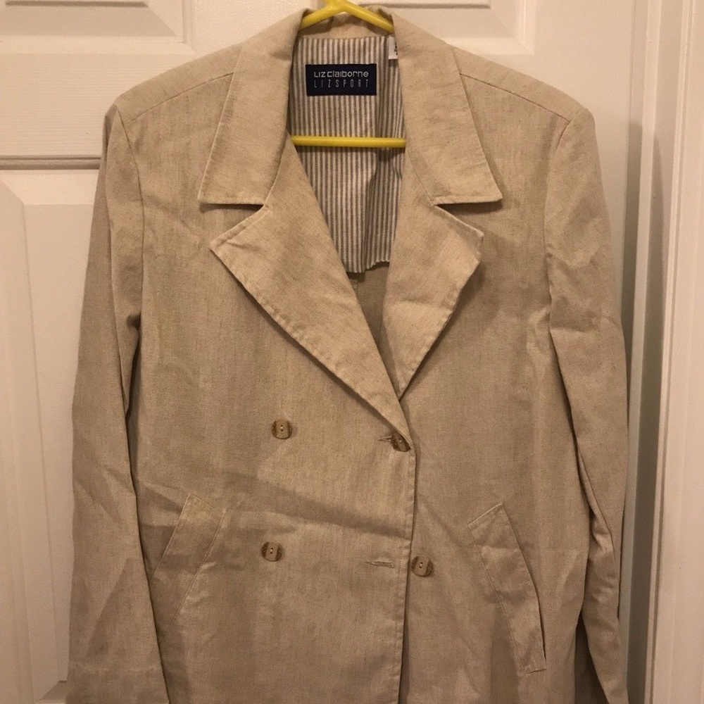 Liz Sport Tan 2 Button Career Blazer