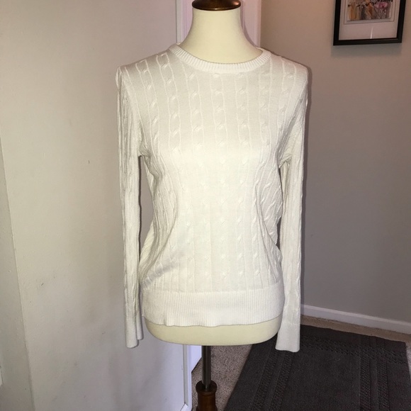 BUNDLE ! Merona Target white cable cotton sweater - Picture 1 of 5