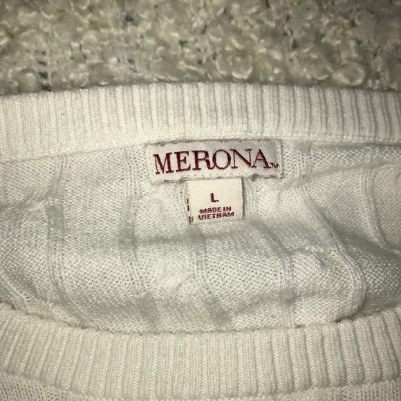 BUNDLE ! Merona Target white cable cotton sweater - Picture 5 of 5