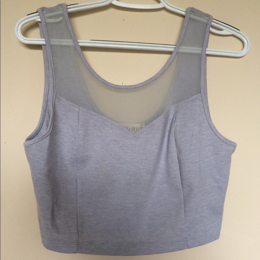 Mesh Front Crop Top
