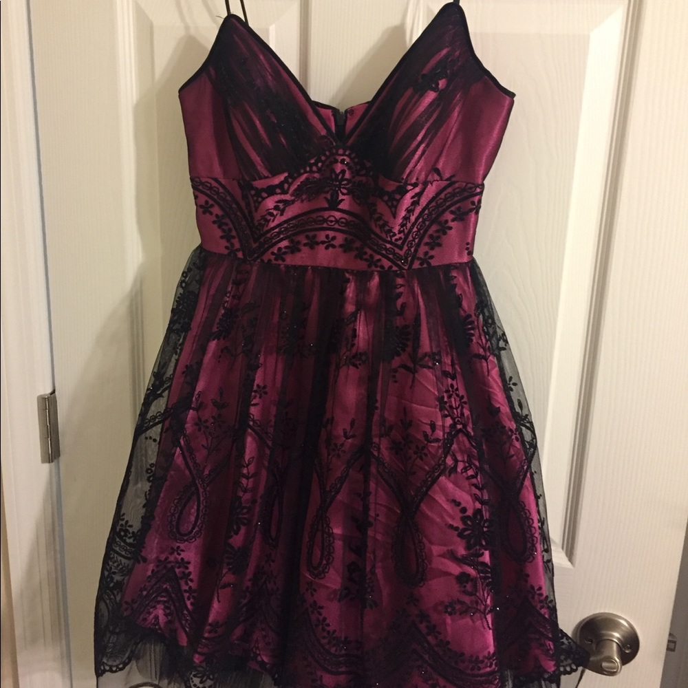 Pink and black prom or homecoming dress