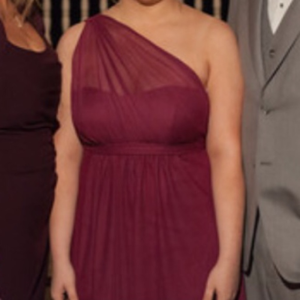 Davids Bridal extra length one shoulder dress