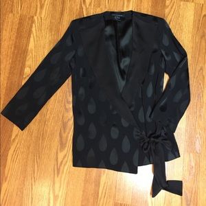 French Connection Wrap blazer w/ raindrop details
